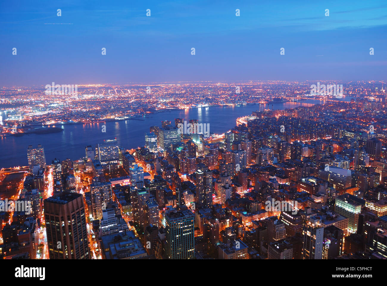 New York City Manhattan skyline aerial view panorama with Brooklyn and ...