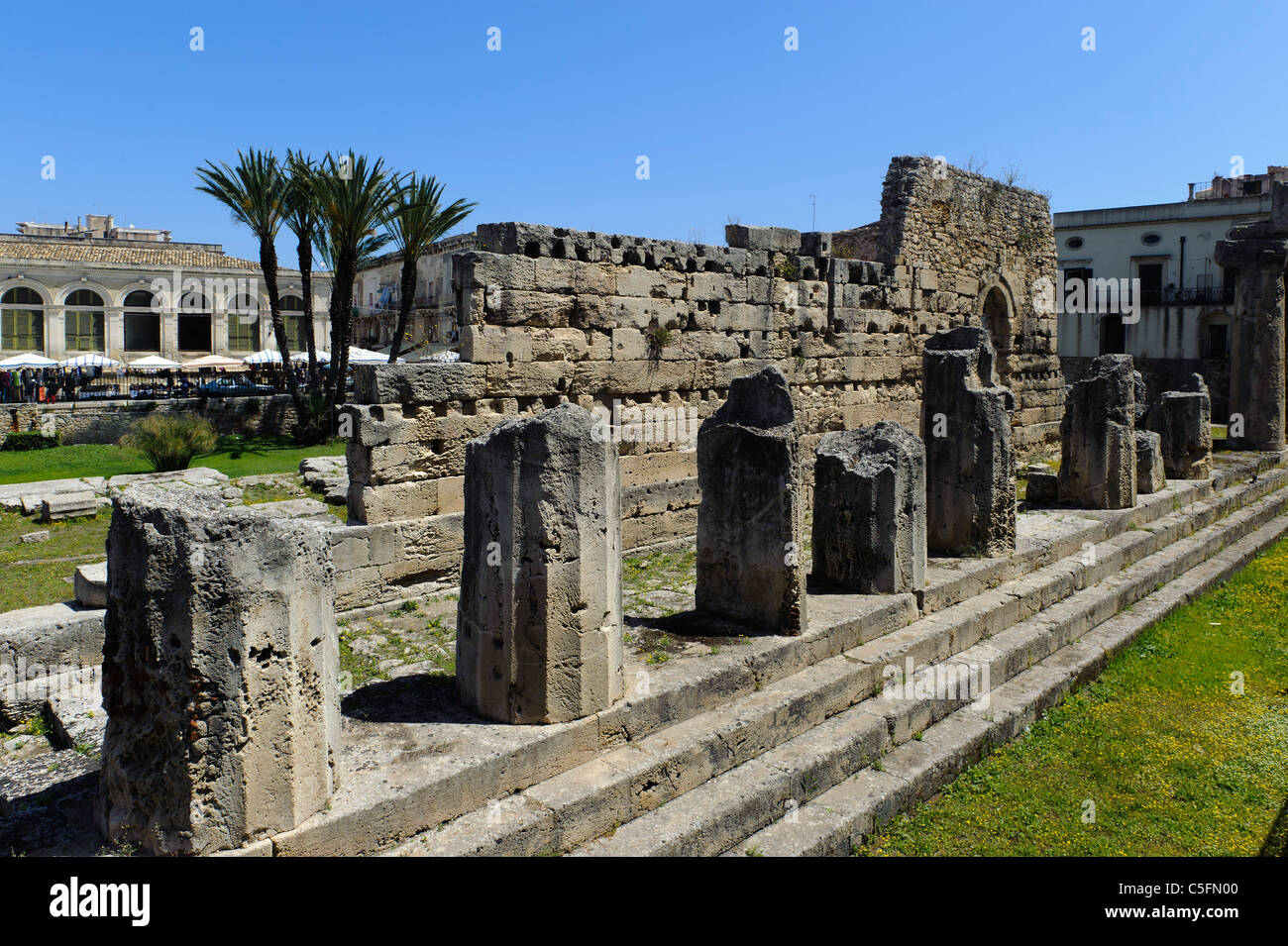Apollo-Temple   (3.c.b.C.) inOrtigia, SyrakusaSicily, Italy Stock Photo