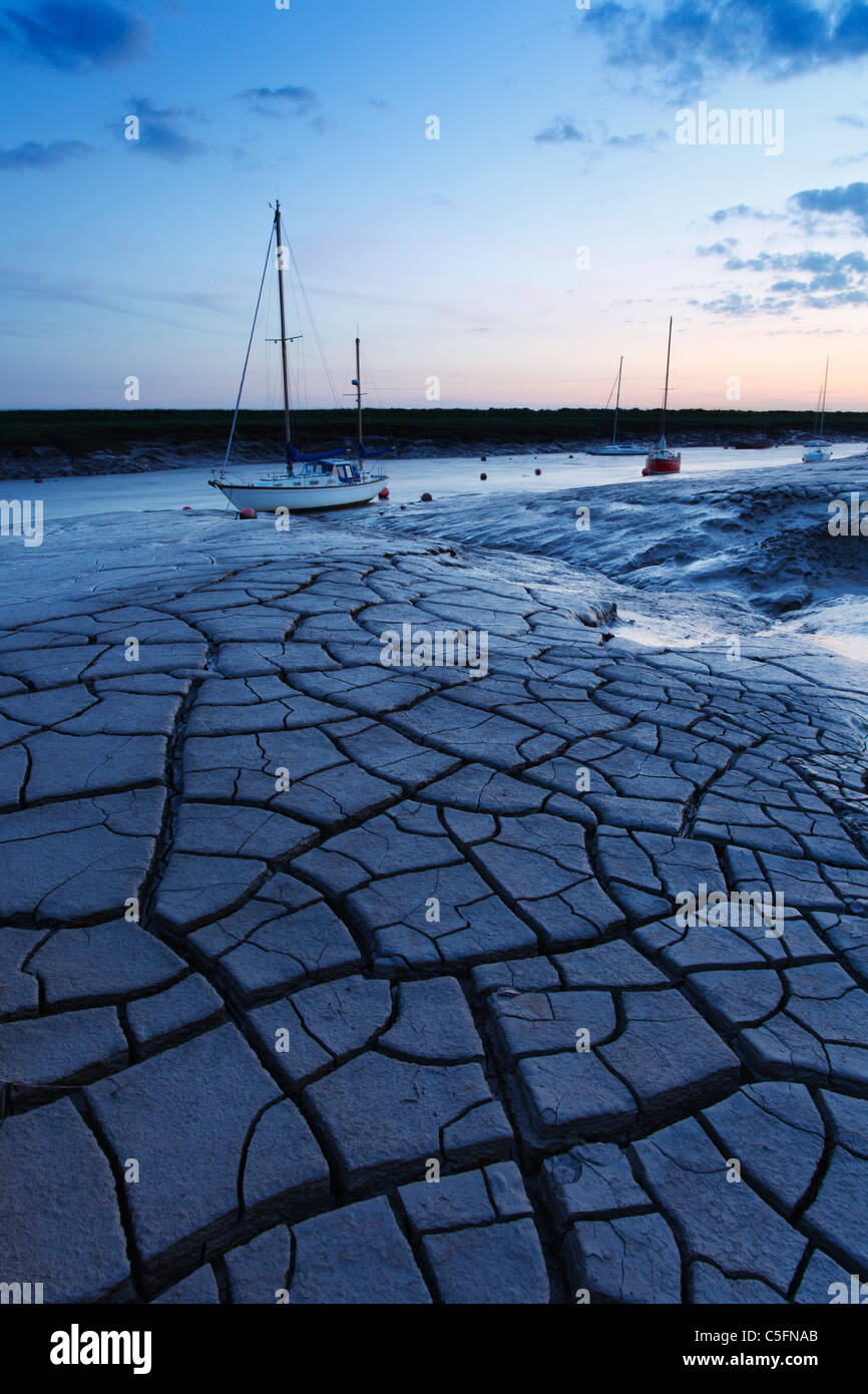 Mud patterns on the River Axe estuary at Uphill. Somerset. England. UK. Stock Photo