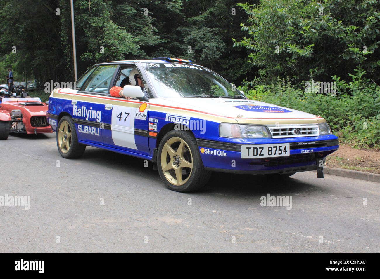 1995 Subaru Legacy at the Cultra Hillclimb, Northern Ireland Stock Photo