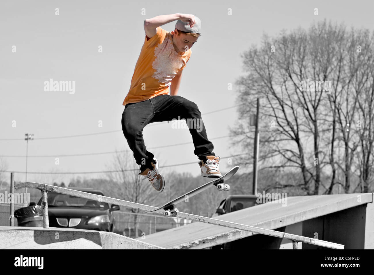 Skateboarder On Halfpipe Ramp High Resolution Stock Photography and ...