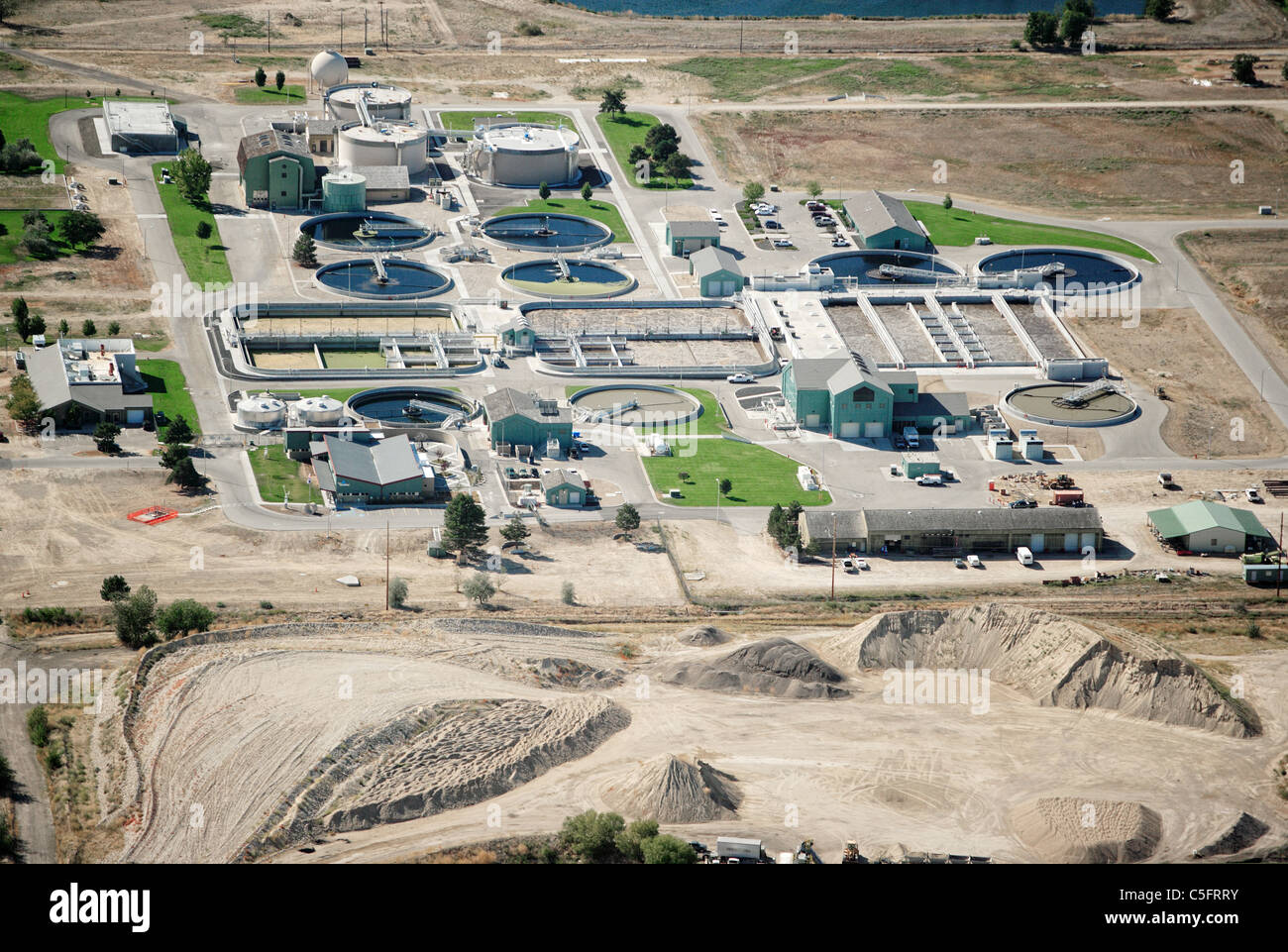 Sewage treatment facility Stock Photo