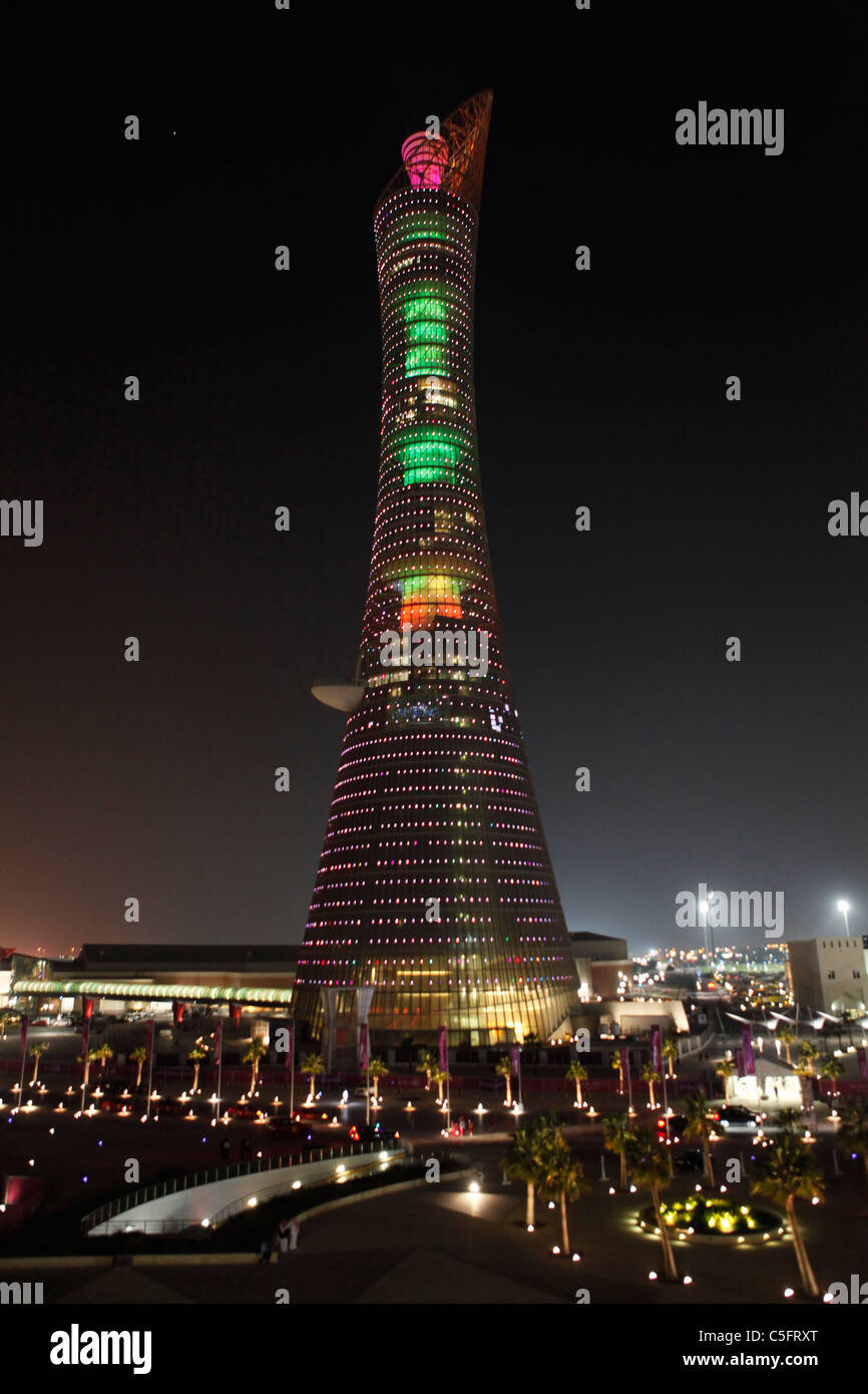 Aspire Tower at the Khalifa International Stadium in Qatar. Stock Photo