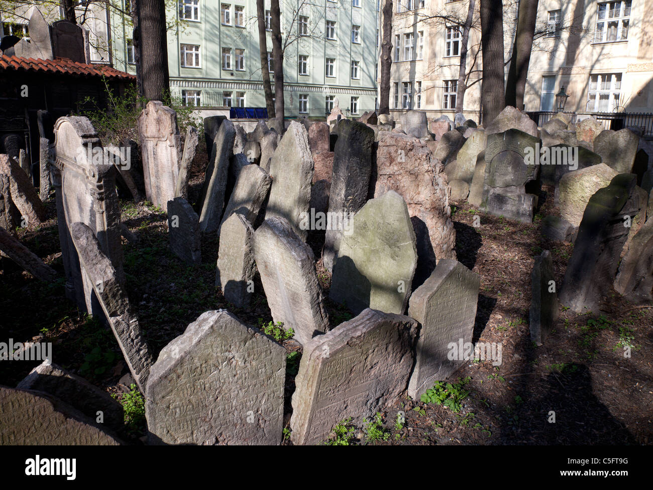 Prague - Old Jewish Cemetery Stock Photo