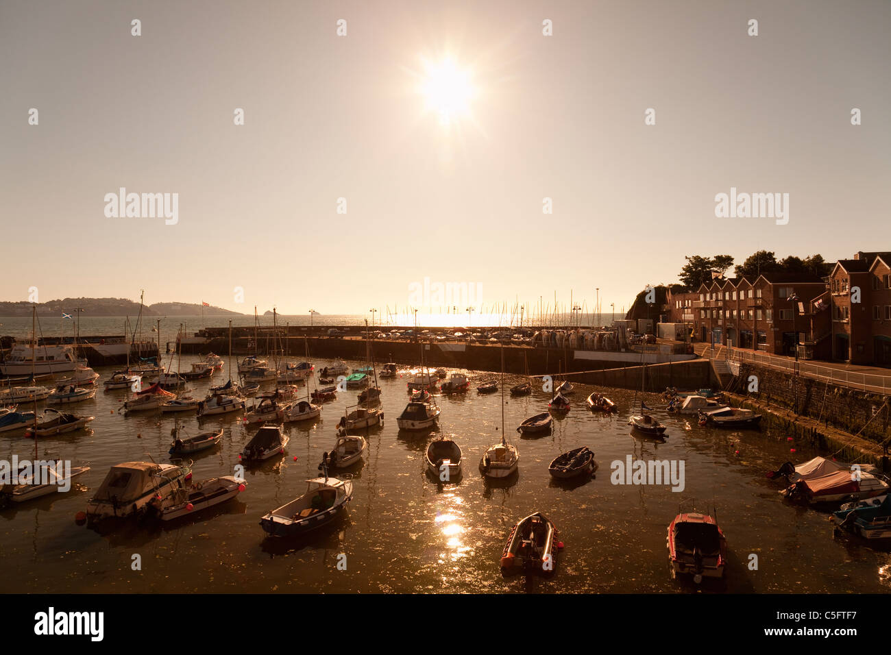 Paignton Harbour at dawn, Paignton, Devon, England, United Kingdom ...