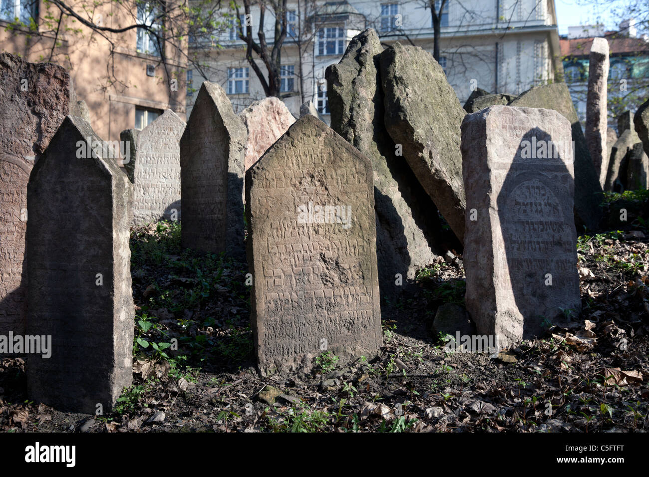 Prague - Old Jewish Cemetery Stock Photo