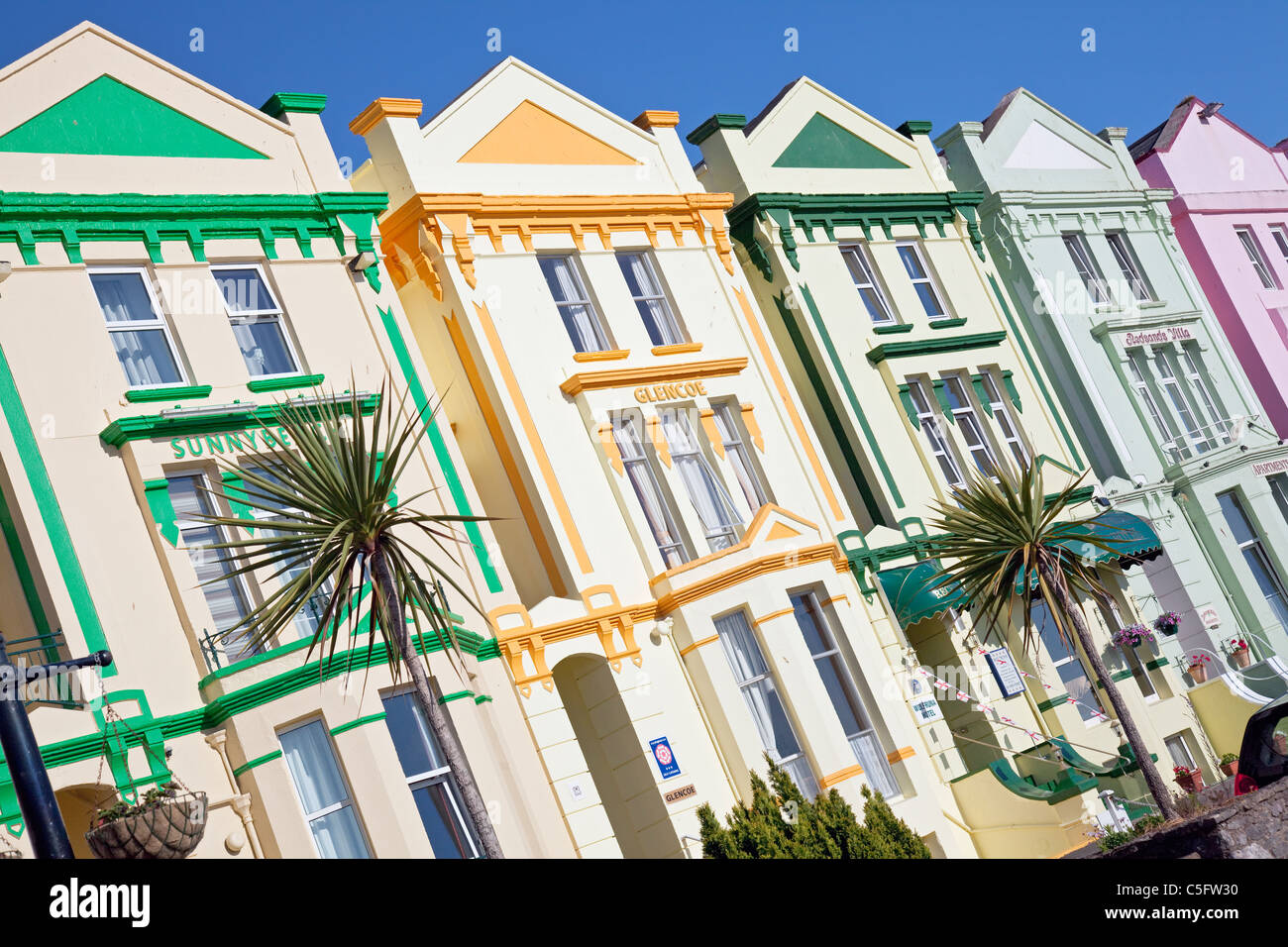 Paignton Seafront showing Esplanade Road Guest Houses, Devon, England