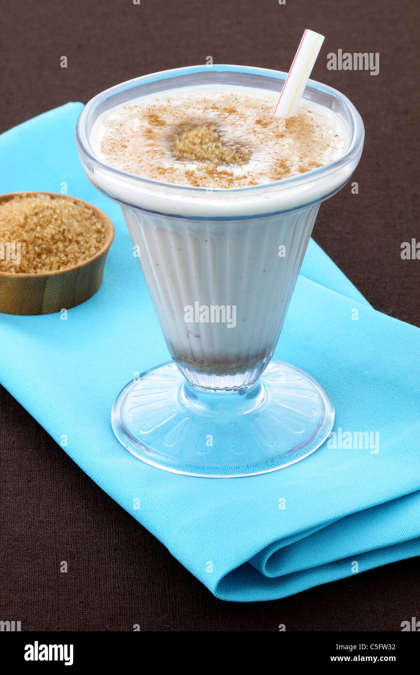 delicious mexican avena or oatmeal drink served hot or cold as desire