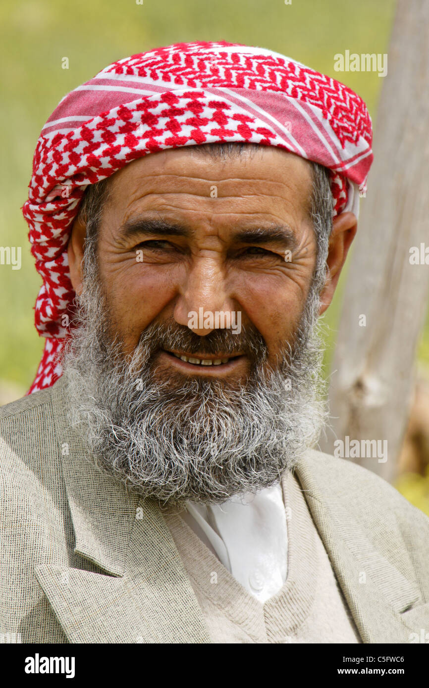 Turkish man wearing traditional headscarf, Eastern Anatolia, Turkey