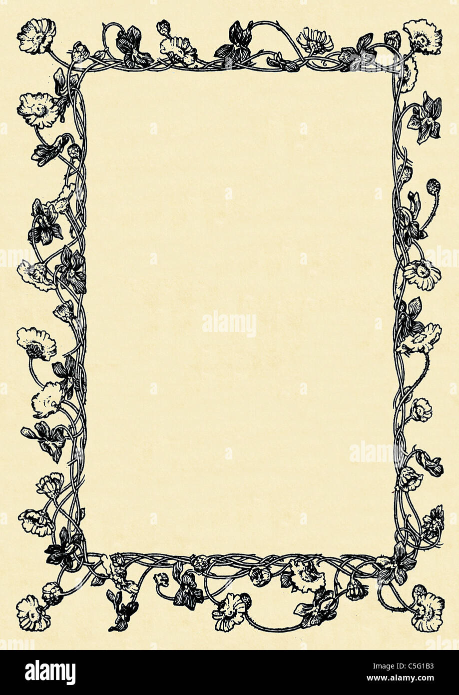 Vintage Decorative Border Design #11 from an antiquarian book illustration Stock Photo