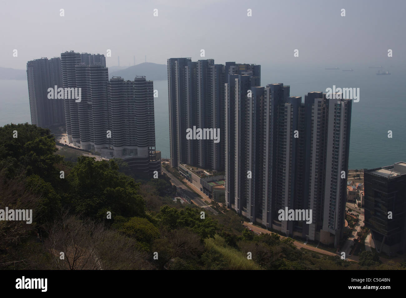 High Rise buildings in Pok Fu Lam, Hong Kong Stock Photo