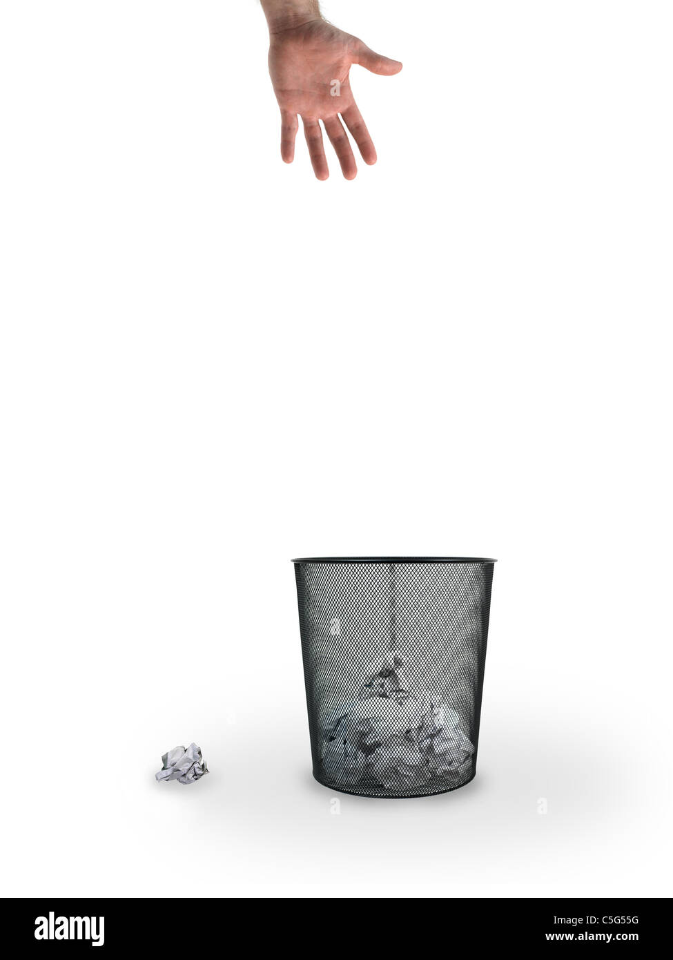 A trash bin isolated against a white background Stock Photo - Alamy