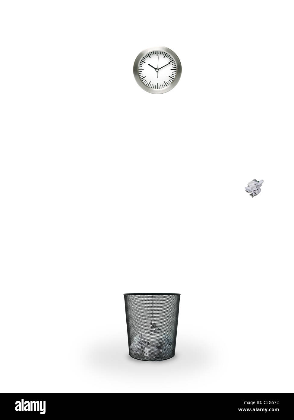 A trash bin isolated against a white background Stock Photo - Alamy