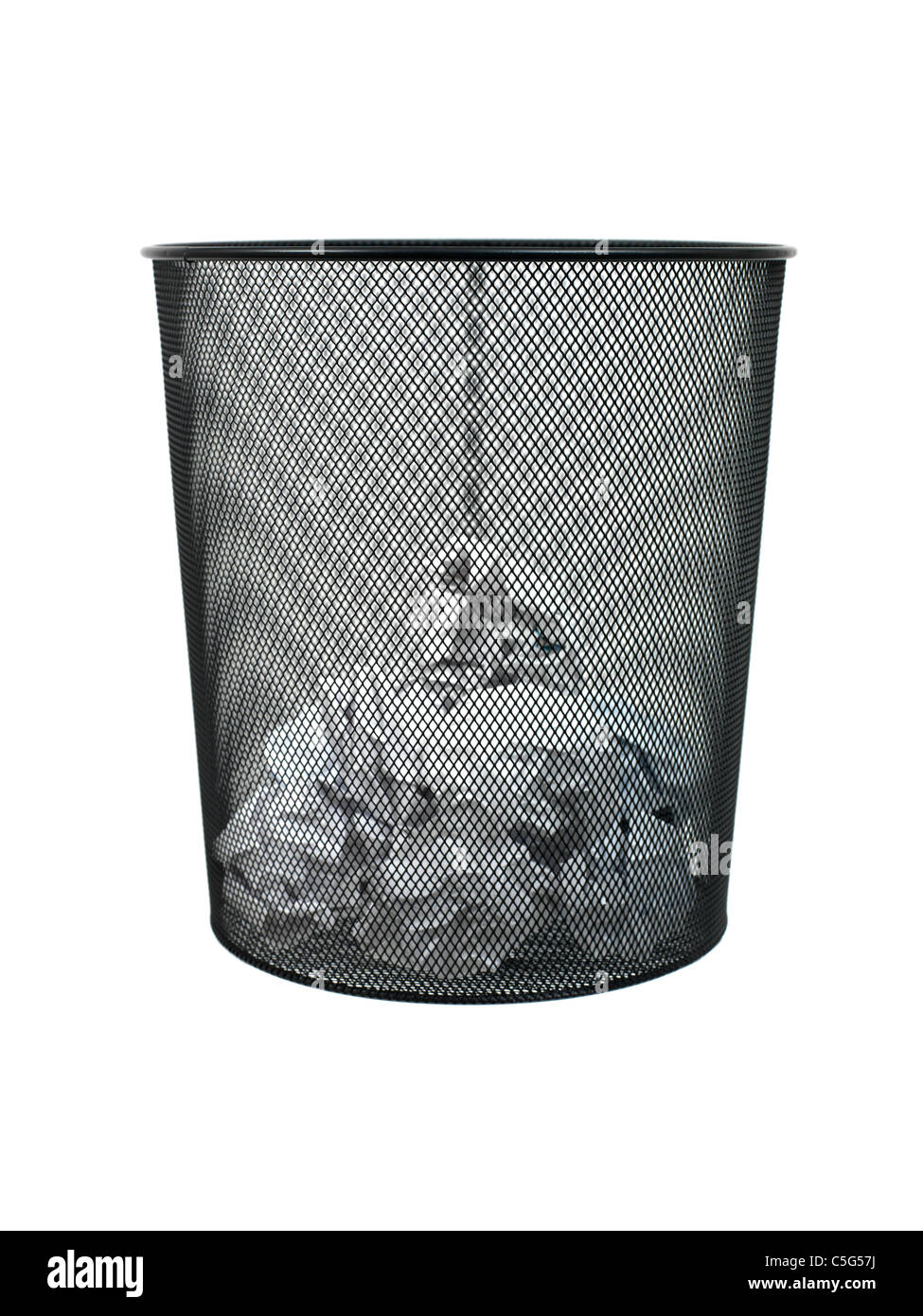 A trash bin isolated against a white background Stock Photo - Alamy