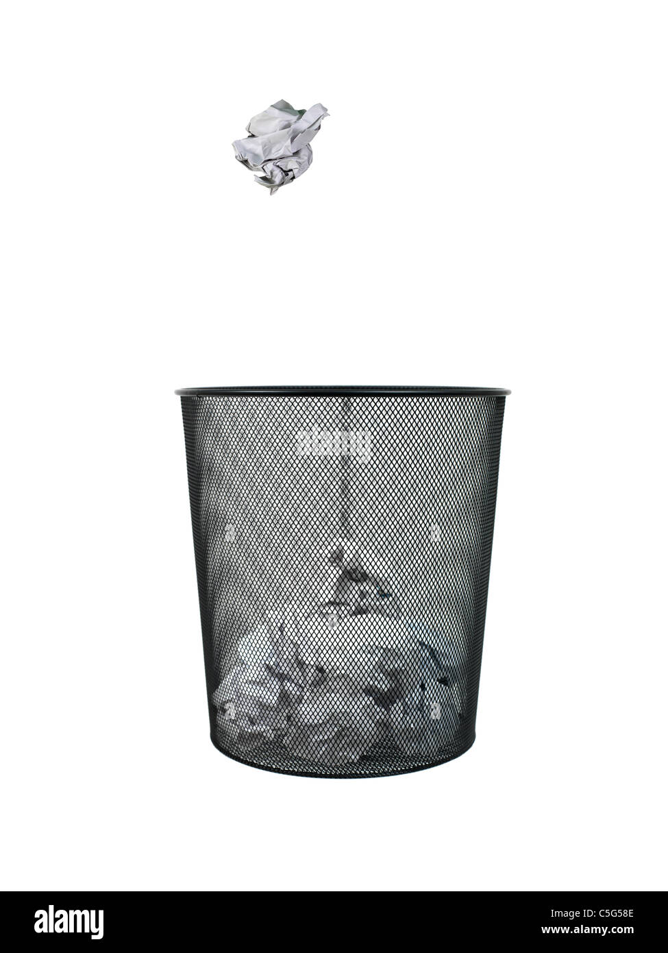 A trash bin isolated against a white background Stock Photo - Alamy