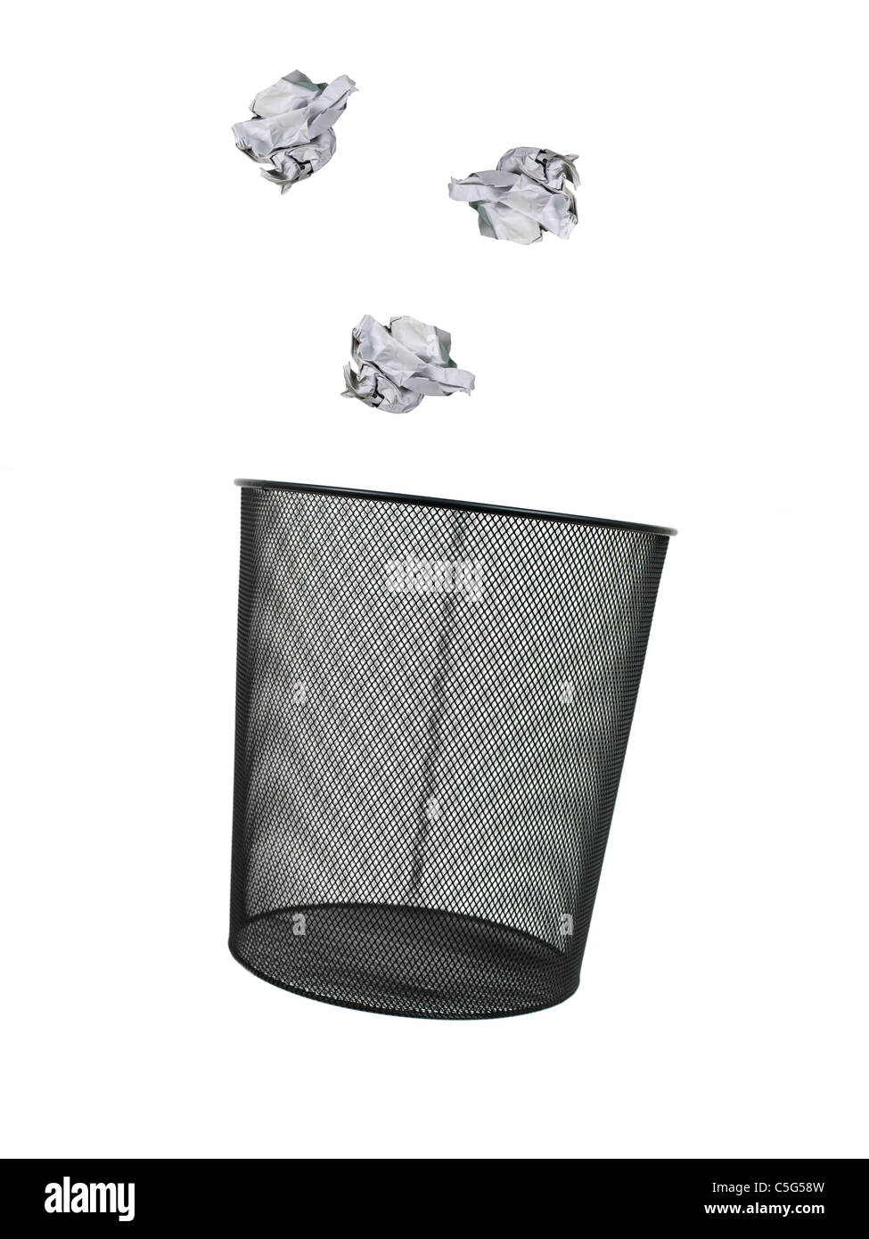 A trash bin isolated against a white background Stock Photo - Alamy