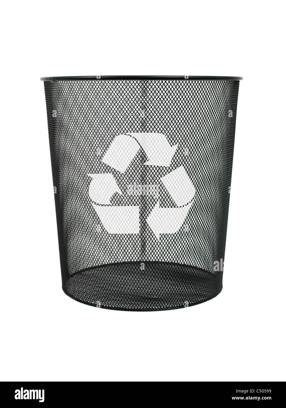 A trash bin isolated against a white background Stock Photo - Alamy