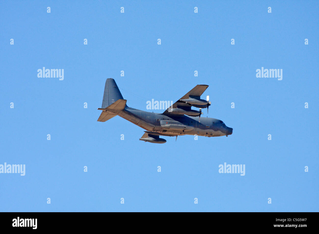 US Air Force Lockheed C-130 Hercules in flight Stock Photo