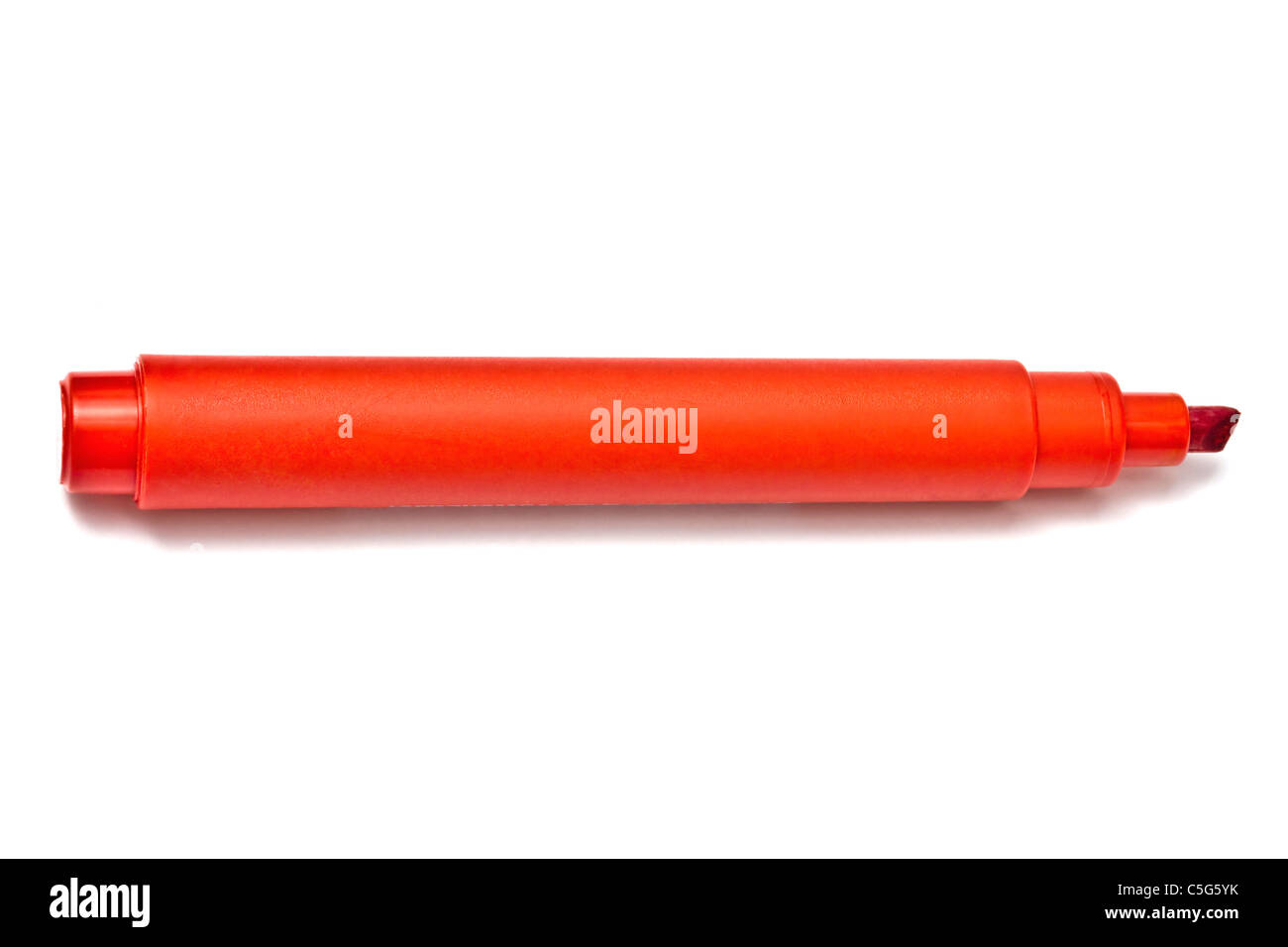 Red highlighter isolated on white background Stock Photo Alamy