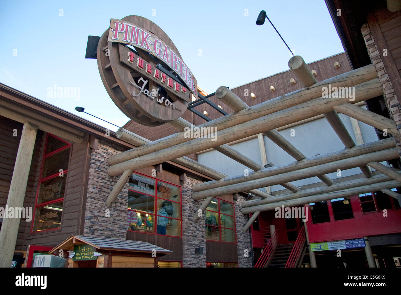 A popular entertainment spot, the Pink Garter Theatre, in Jackson Hole