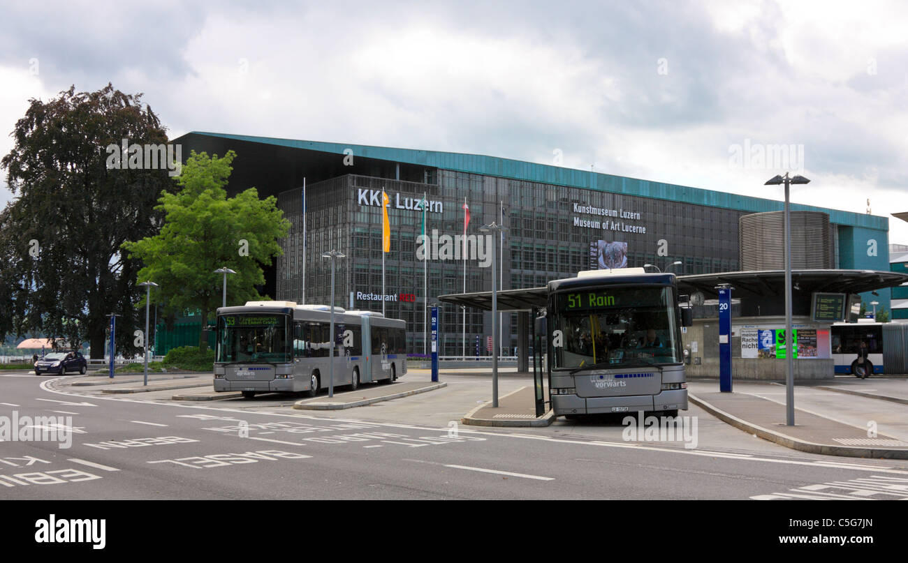 Central Bus Station in front of the Museum of Art, Lucerne Stock Photo -  Alamy