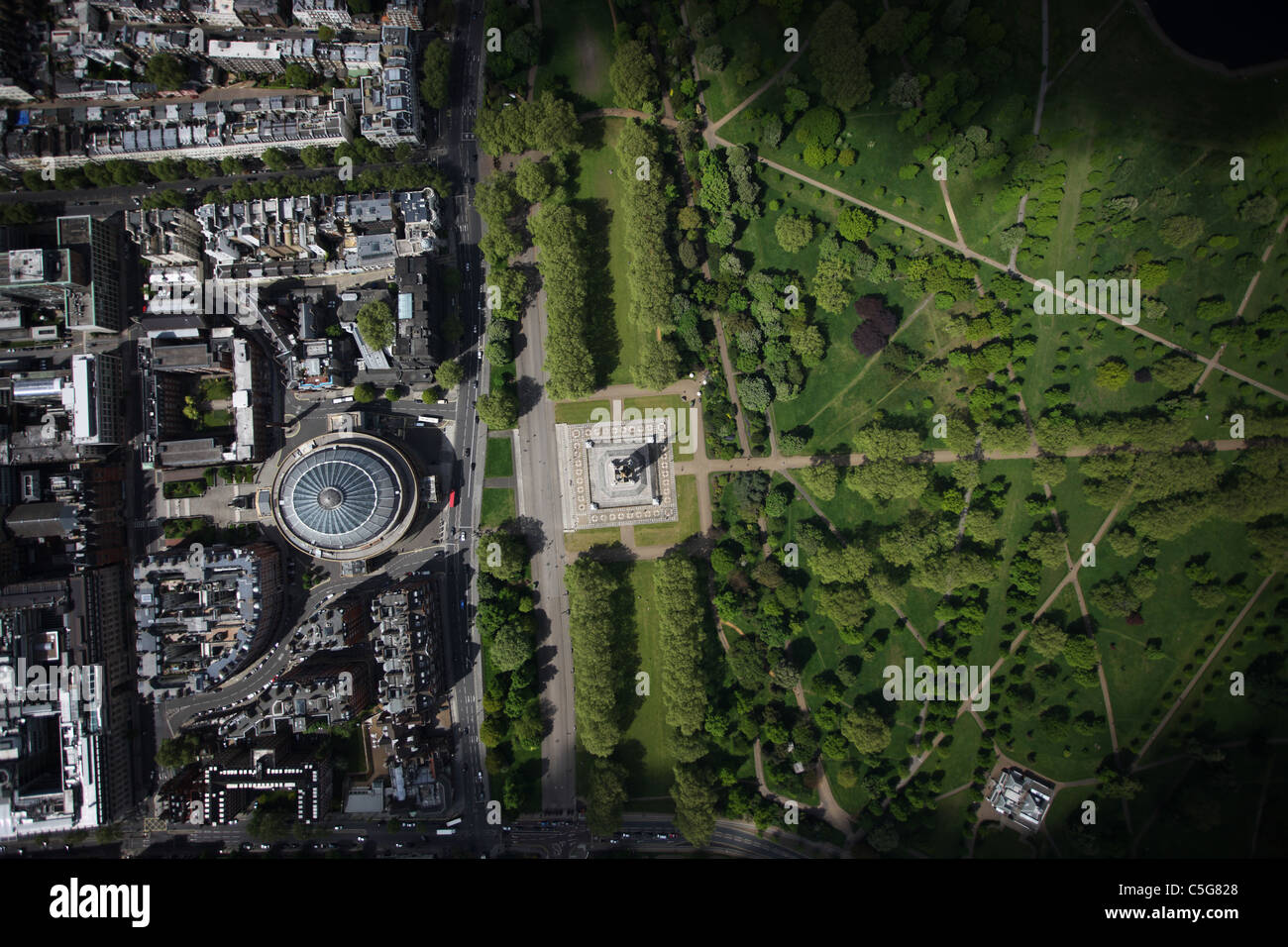 Royal Albert Hall and Albert Memorial, London Stock Photo