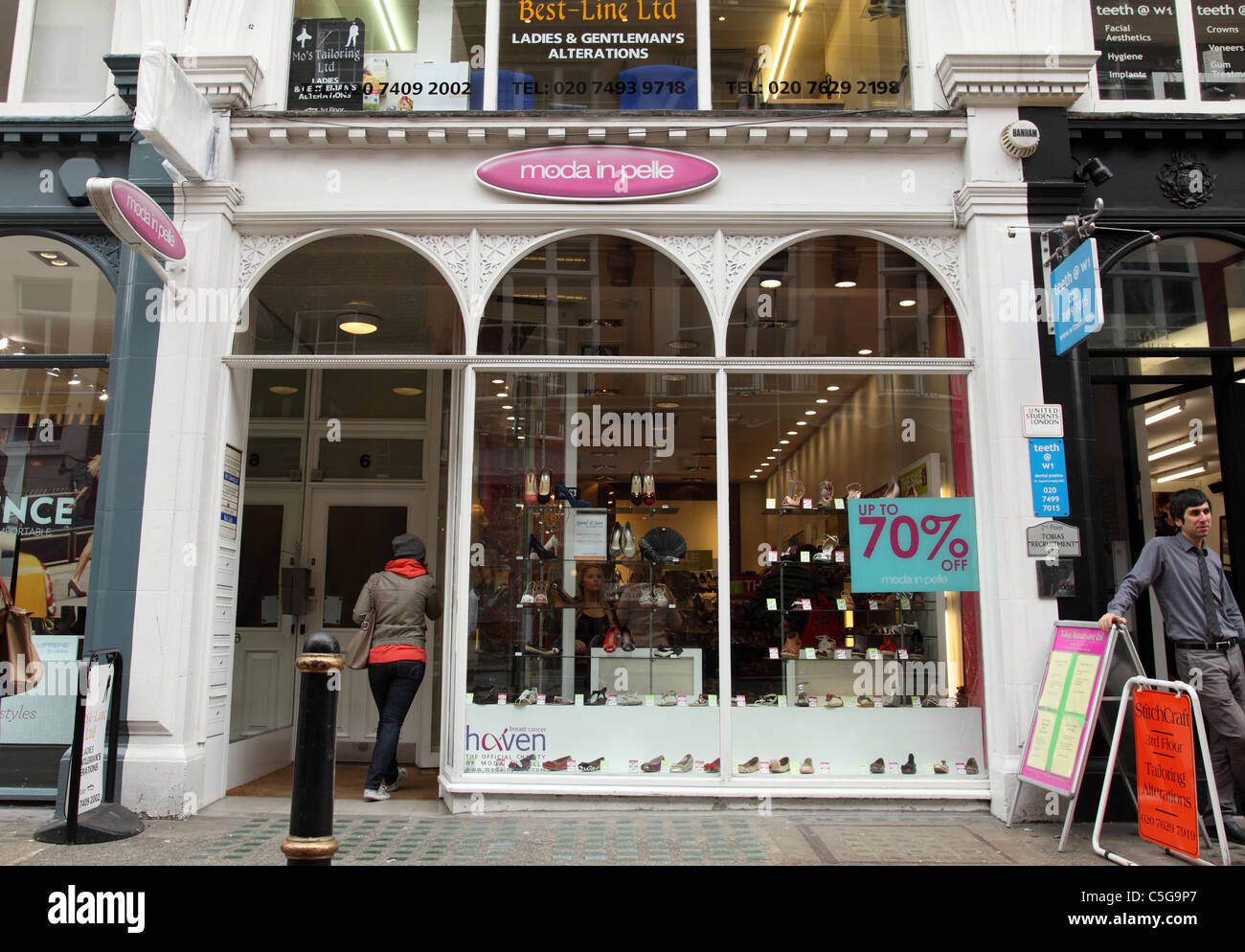A Moda In Pelle store on South Molton Street, London, England, U.K Stock  Photo - Alamy