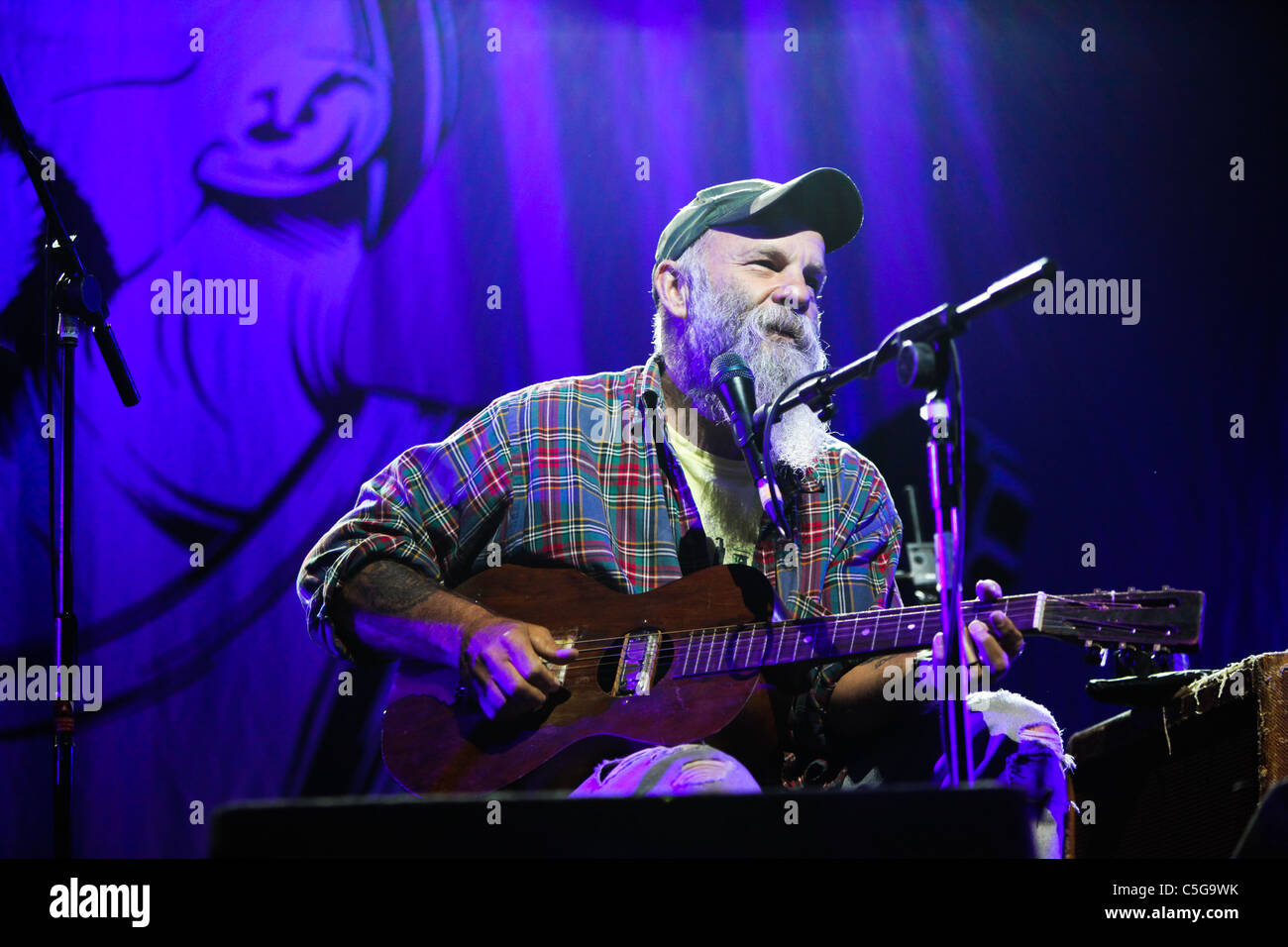 Seasick Steve on the Main Stage at the Larmer Tree Festival 2011, UK Stock Photo