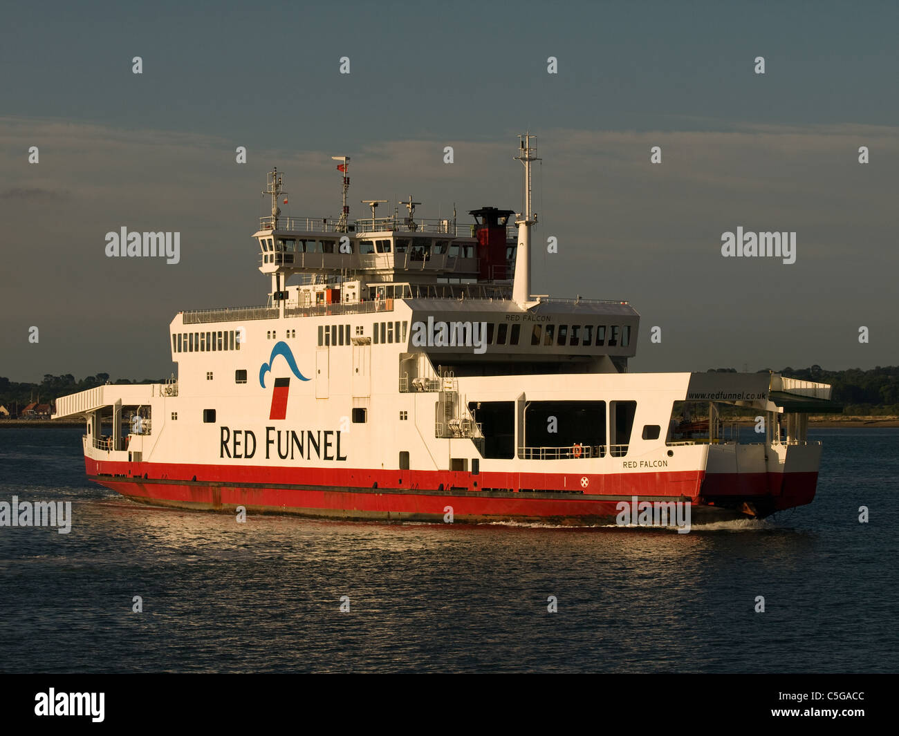 Isle of Wight Red Funnel car ferry Red Falcon arriving at Southampton England UK Stock Photo