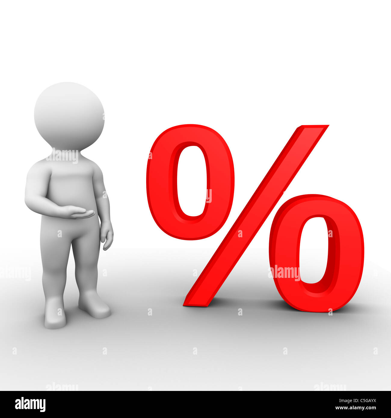 Bobby is presenting a big percent symbol Stock Photo - Alamy