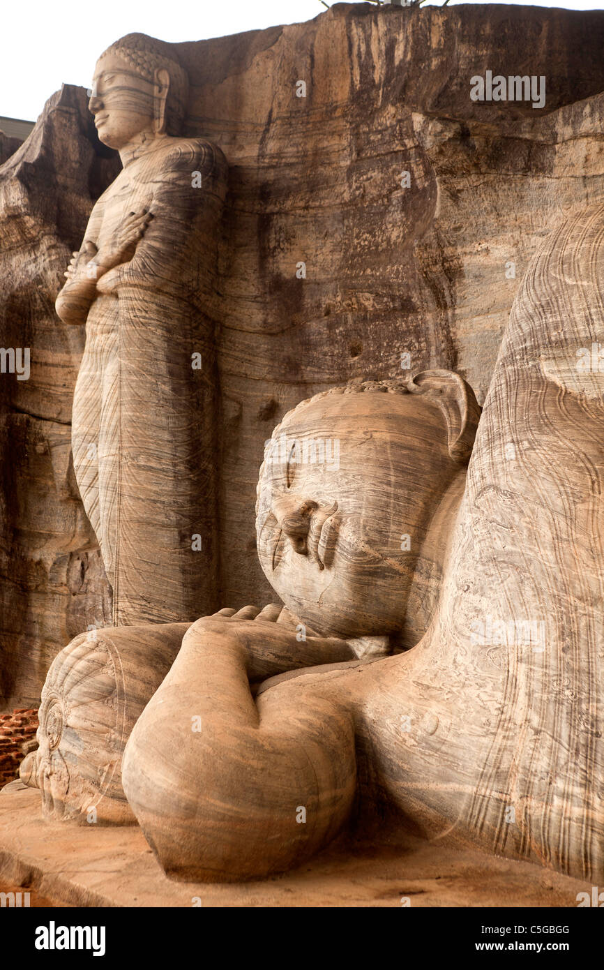 Historical stone Buddha statue, Gal Vihara, Polonnaruwa, Unesco World
