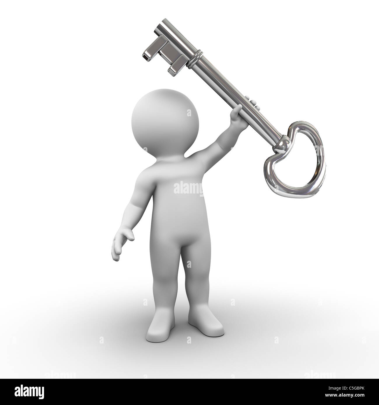 A character is holding his house key up in the air Stock Photo - Alamy
