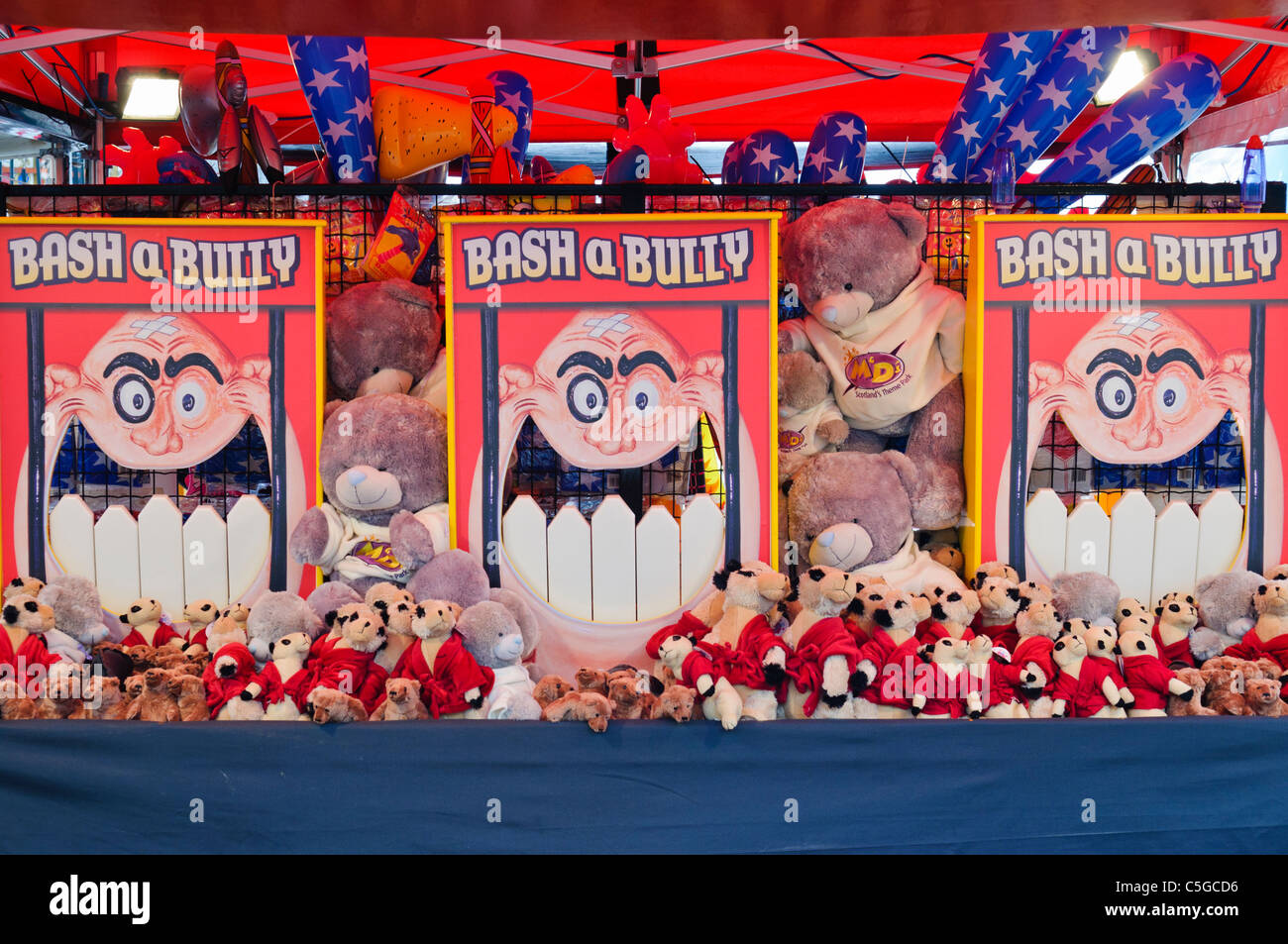 'Bash The Bully' game at a funfair Stock Photo