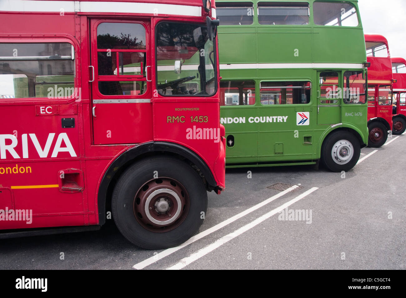 Iconic Routemaster buses, Eastbourne, UK Stock Photo