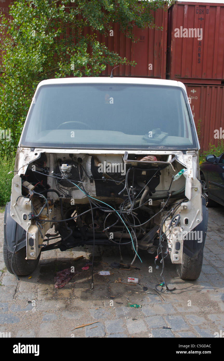 Car without engine Prague Czech Republic Europe Stock Photo Alamy