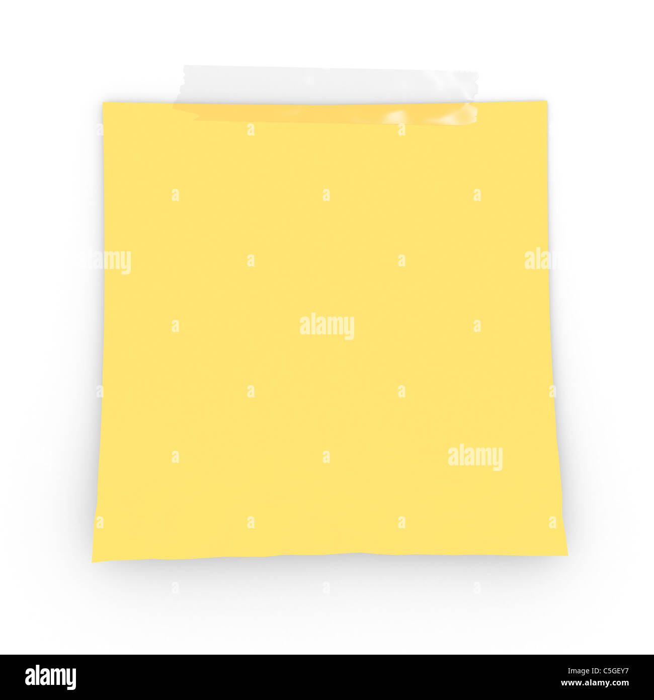 A blank Post It; yellow and taped Stock Photo Alamy