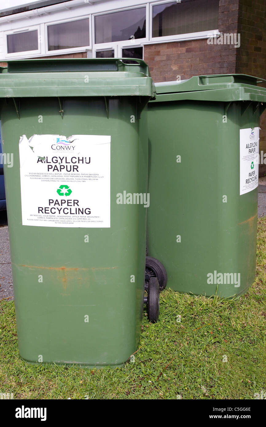 Kerbside recycling bins Stock Photo Alamy