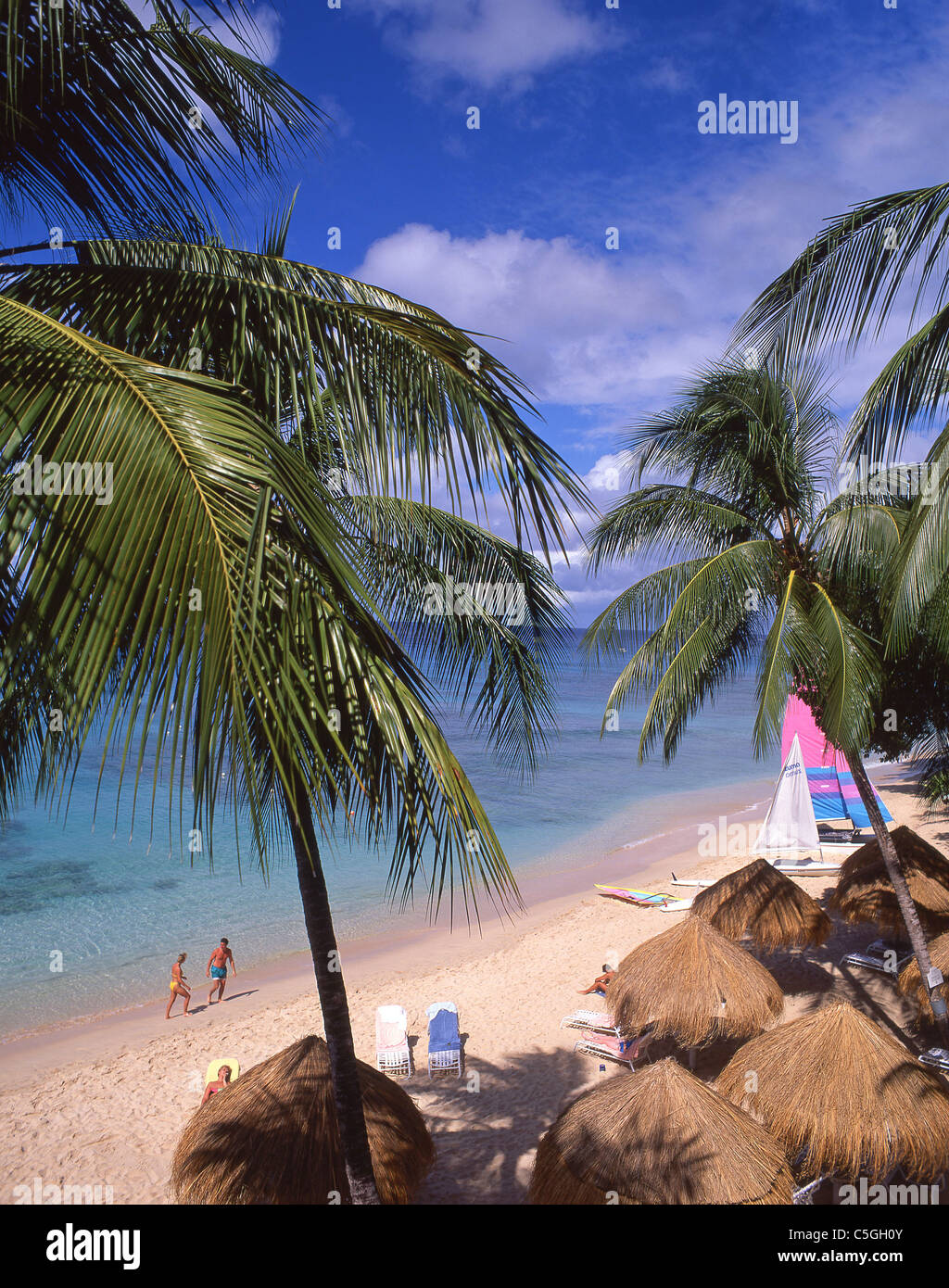 Beach view, Tamarind Cove, Barbados, Lesser Antilles, Caribbean Stock Photo