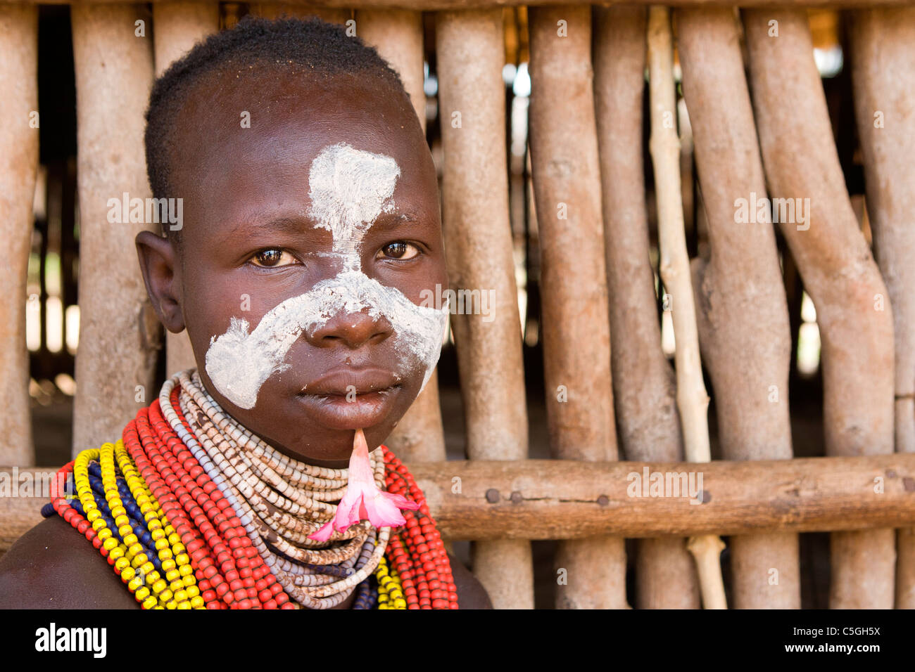 Portrait Of A Karo Tribes Girl At The Of Village Kolcho In The Lower Omo Valley Southern