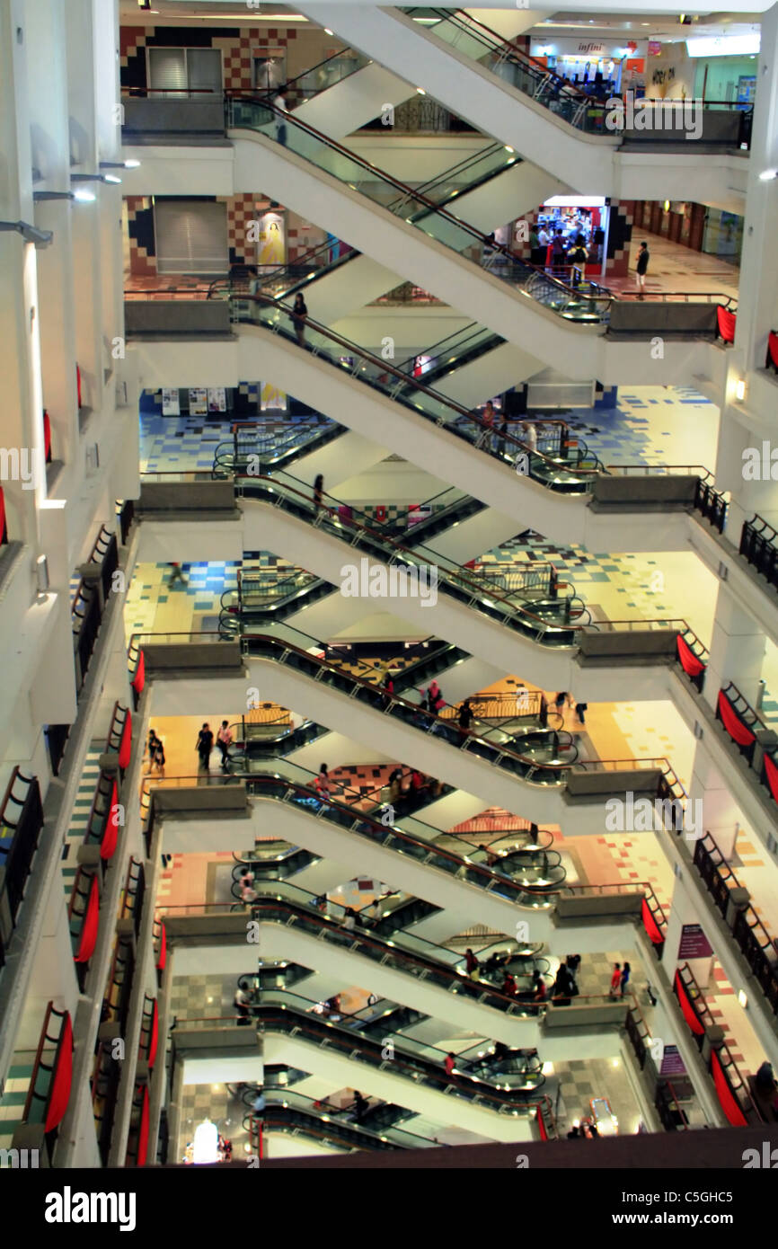 Escalator Times Square shopping mall Kuala Lumpur Malaysia Stock Photo