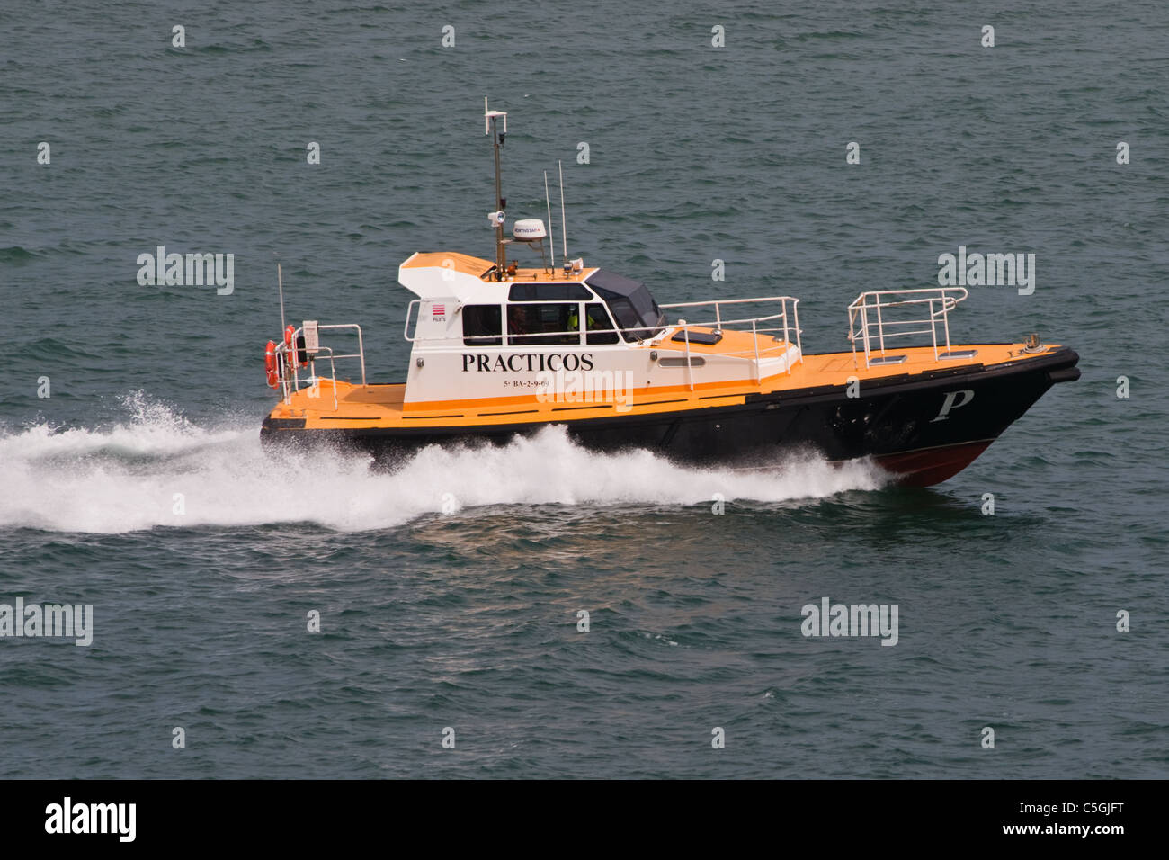 Spanish Pilot boat going to work, Practicos Spain Stock Photo Alamy