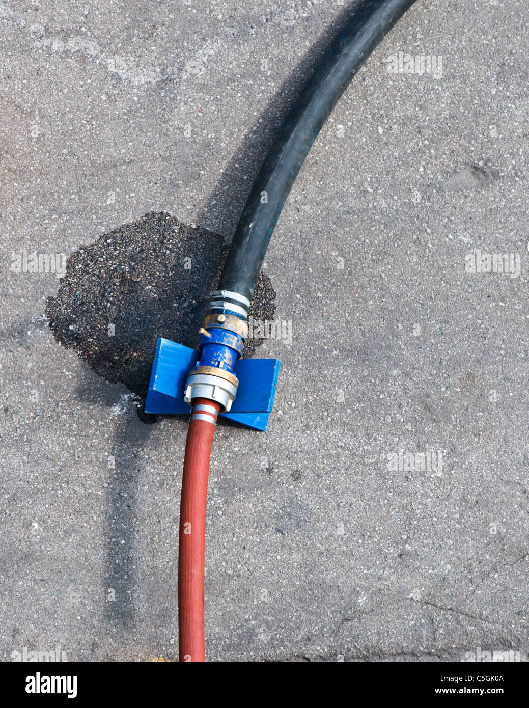 Large pipe coupling with a leaking joint Stock Photo Alamy