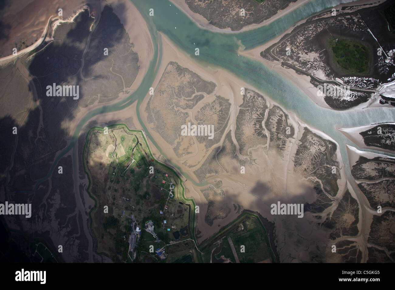 Aerial view of East coast of England Stock Photo