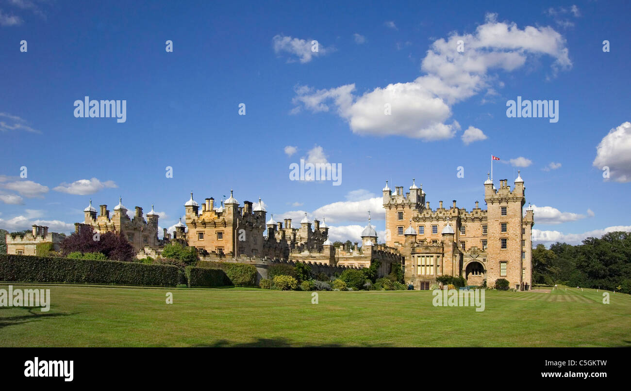 Floors Castle view from rear near Kelso Stock Photo
