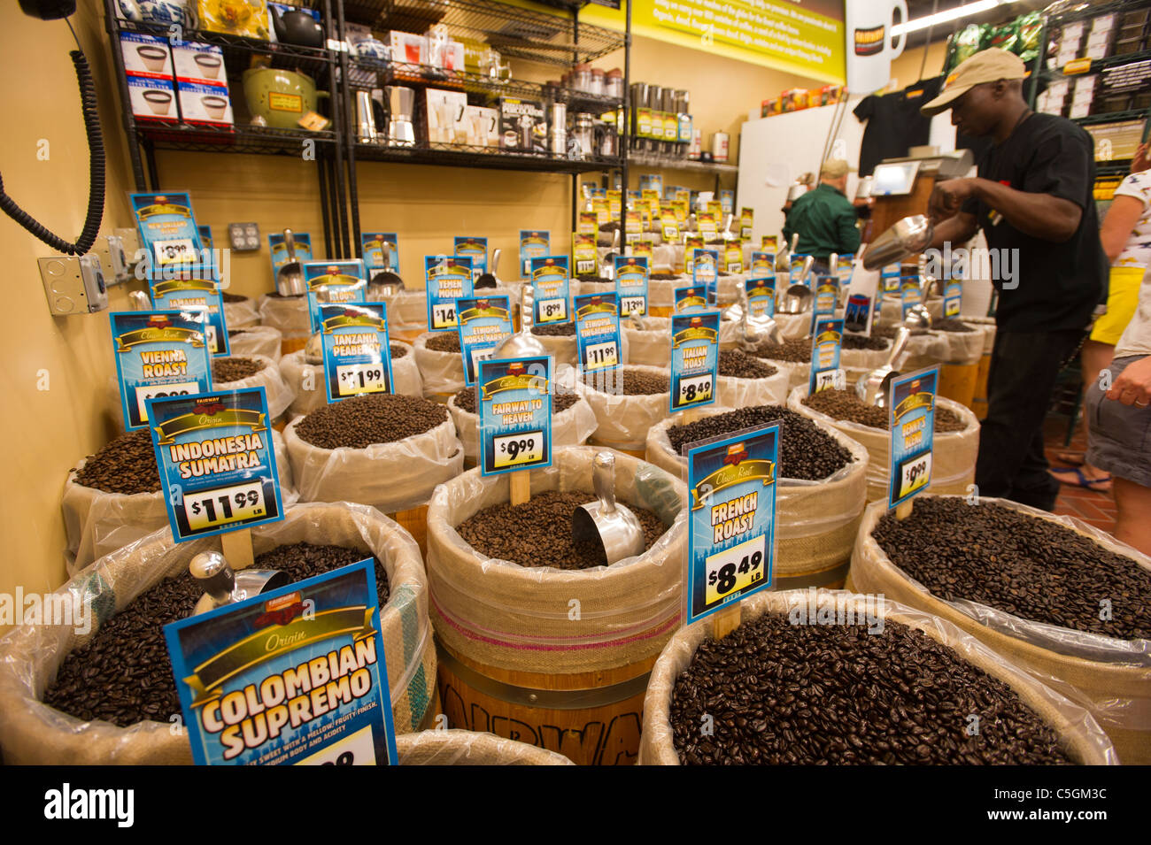 Coffee beans at the Fairway supermarket on the Upper East Side of New