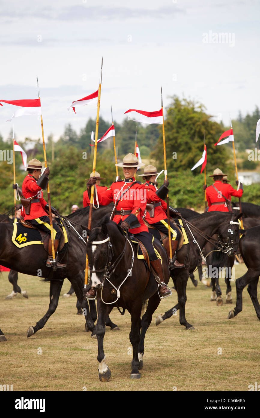 RCMP Musical Ride in Saanich, Vancouver Island, BC Canada Stock Photo