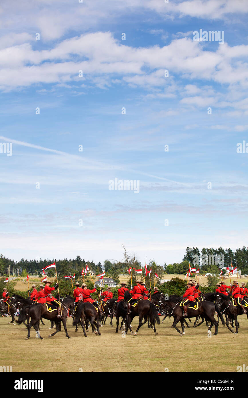RCMP Musical Ride in Saanich, Vancouver Island, BC Canada Stock Photo
