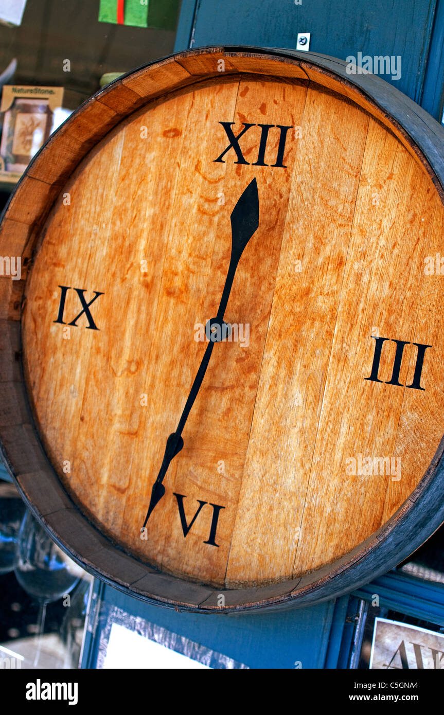 clock wooden face Stock Photo