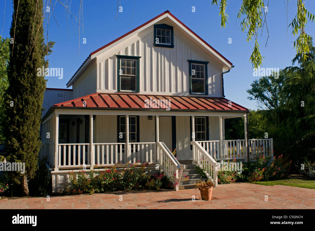 farmhouse residence Santa Ynez Valley CA California Stock Photo Alamy