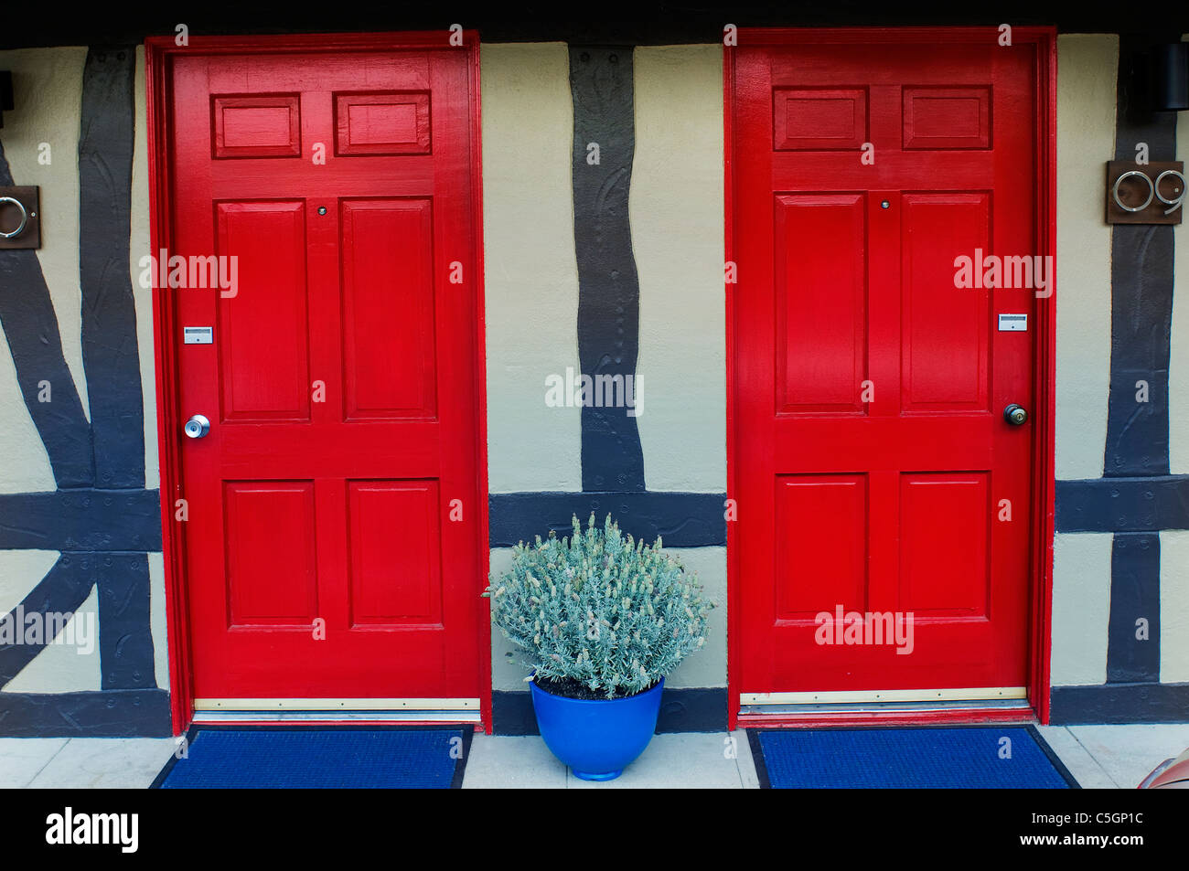 double red doors Stock Photo